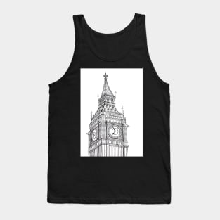 Big Ben Clock Tower Drawing Tank Top